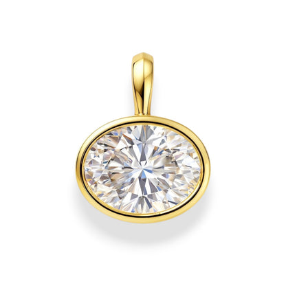 Oval Cut Moissanite Bezel Attachable Pendant