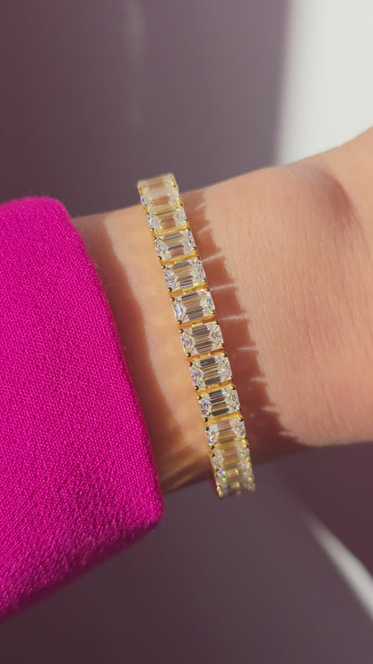 Emerald Cut Moissanite Tennis Bracelet