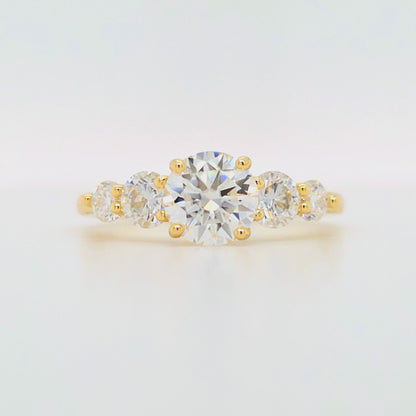 Round Five Stone Moissanite Ring