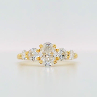 Oval Five Stone Moissanite Ring