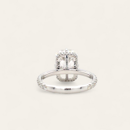 5.2ct Radiant Cut Crushed Ice Moissanite Engagement Ring