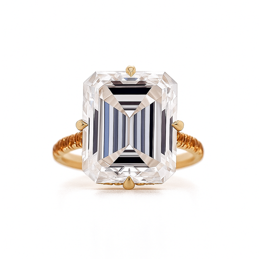 4.5ct Emerald Cut Moissanite Floating Engagement Ring