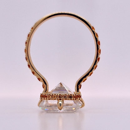 4.5ct Emerald Cut Moissanite Floating Engagement Ring