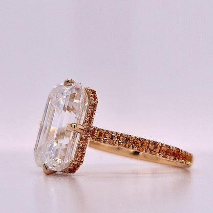 4.5ct Emerald Cut Moissanite Floating Engagement Ring