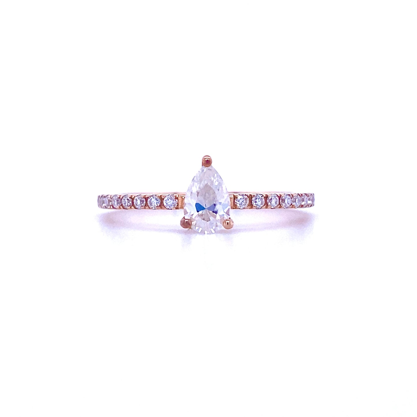 0.4 Carat Pear Moissanite Petite Ring
