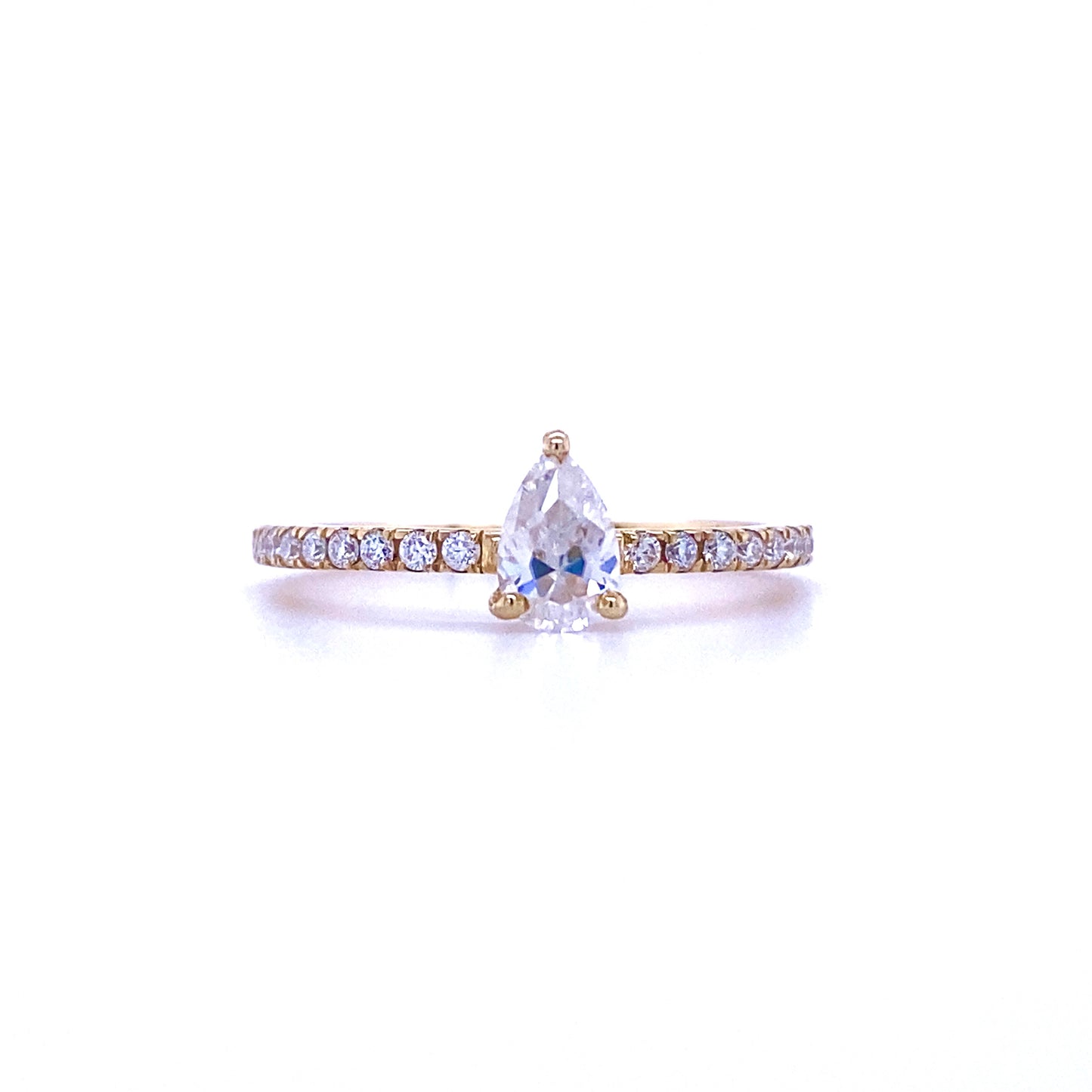 0.4 Carat Pear Moissanite Petite Ring