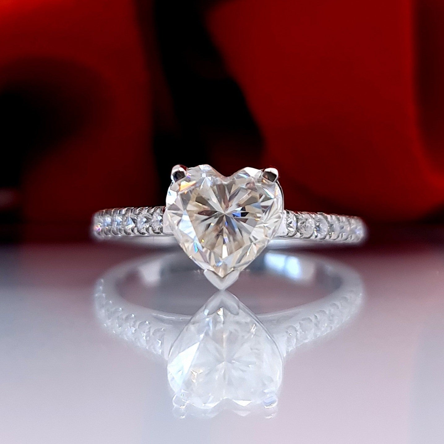2 carat heart cut moissanite Fast next day shipping Sydney Australia Lifetime warranty diamond alternative sustainable engagement ring