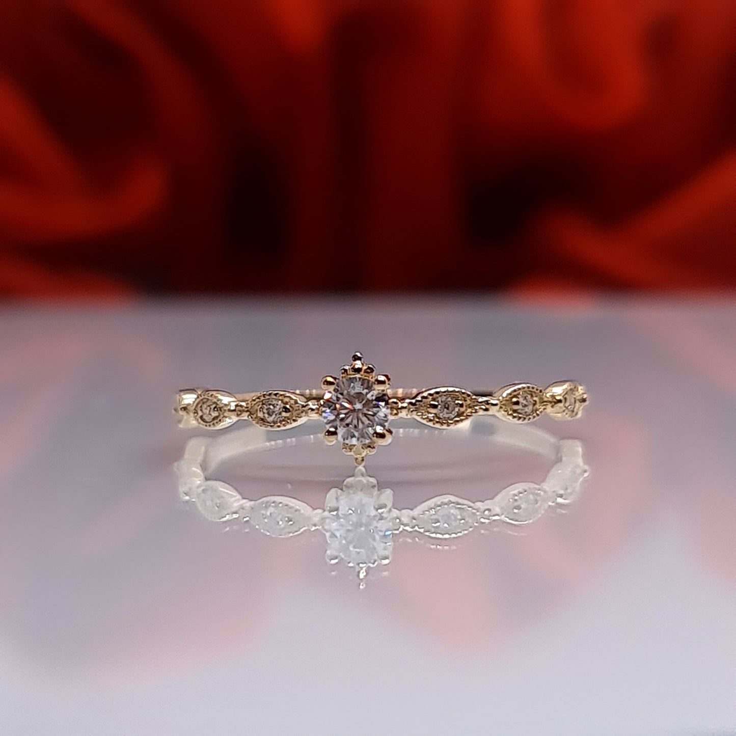 PEtite round moissanite ring Moissanite Engagement Ring - Sustainable Diamond Alternative Fast next day shipping Sydney Australia Lifetime warranty 