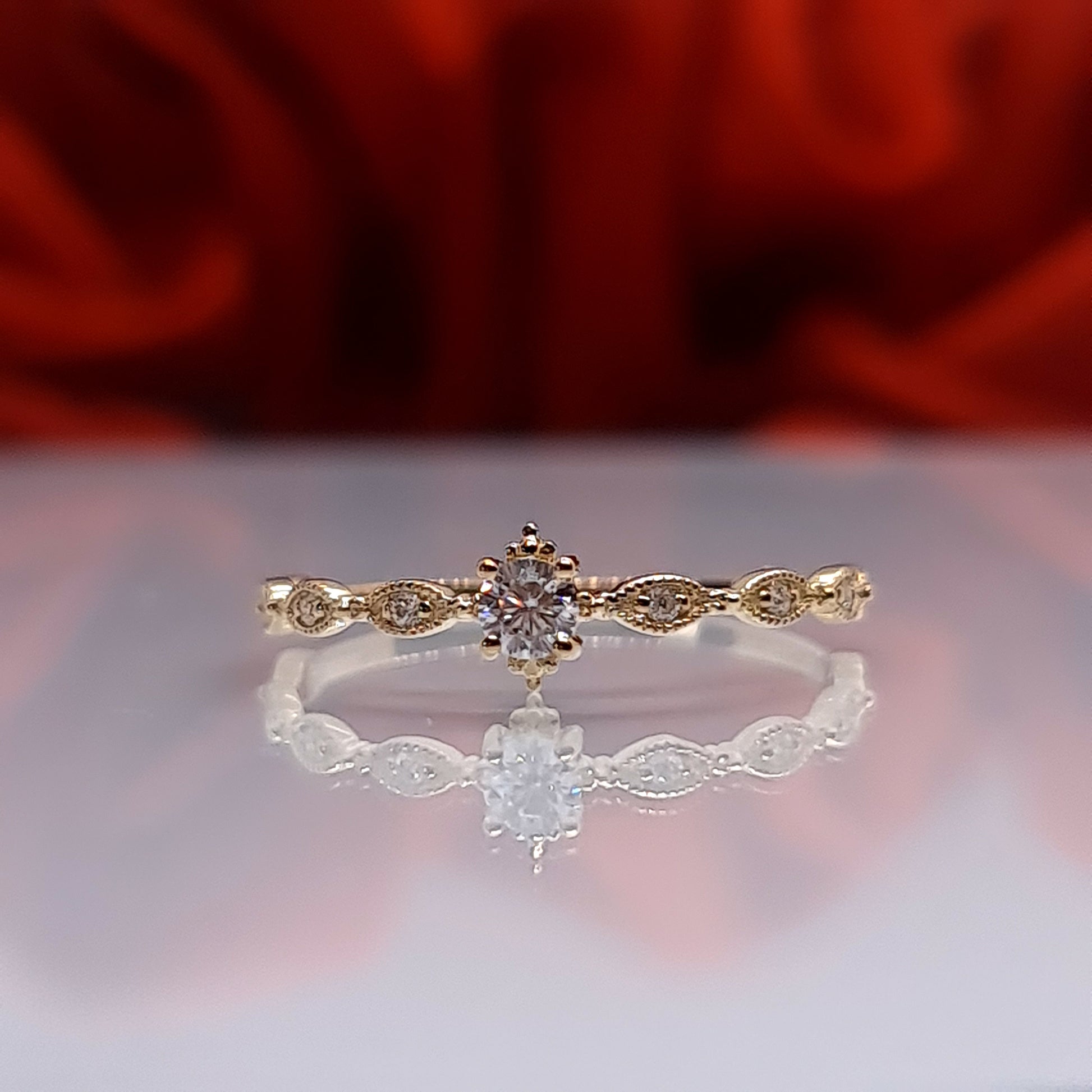 PEtite round moissanite ring Moissanite Engagement Ring - Sustainable Diamond Alternative Fast next day shipping Sydney Australia Lifetime warranty 