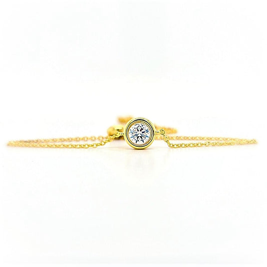 Round Cut Bezel Bracelet in Yellow Gold