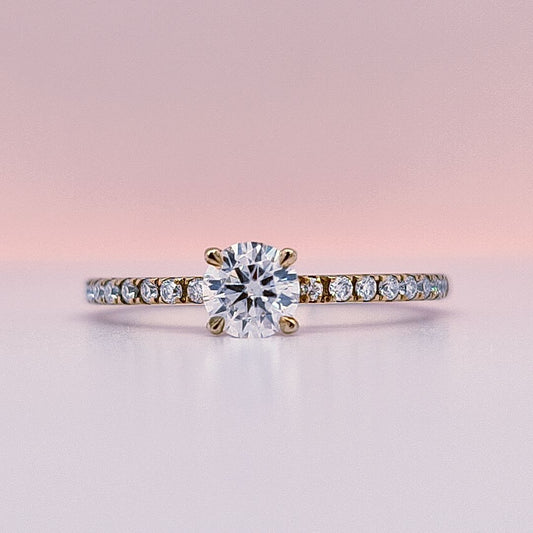 0.5 Carat Round Moissanite Petite Ring