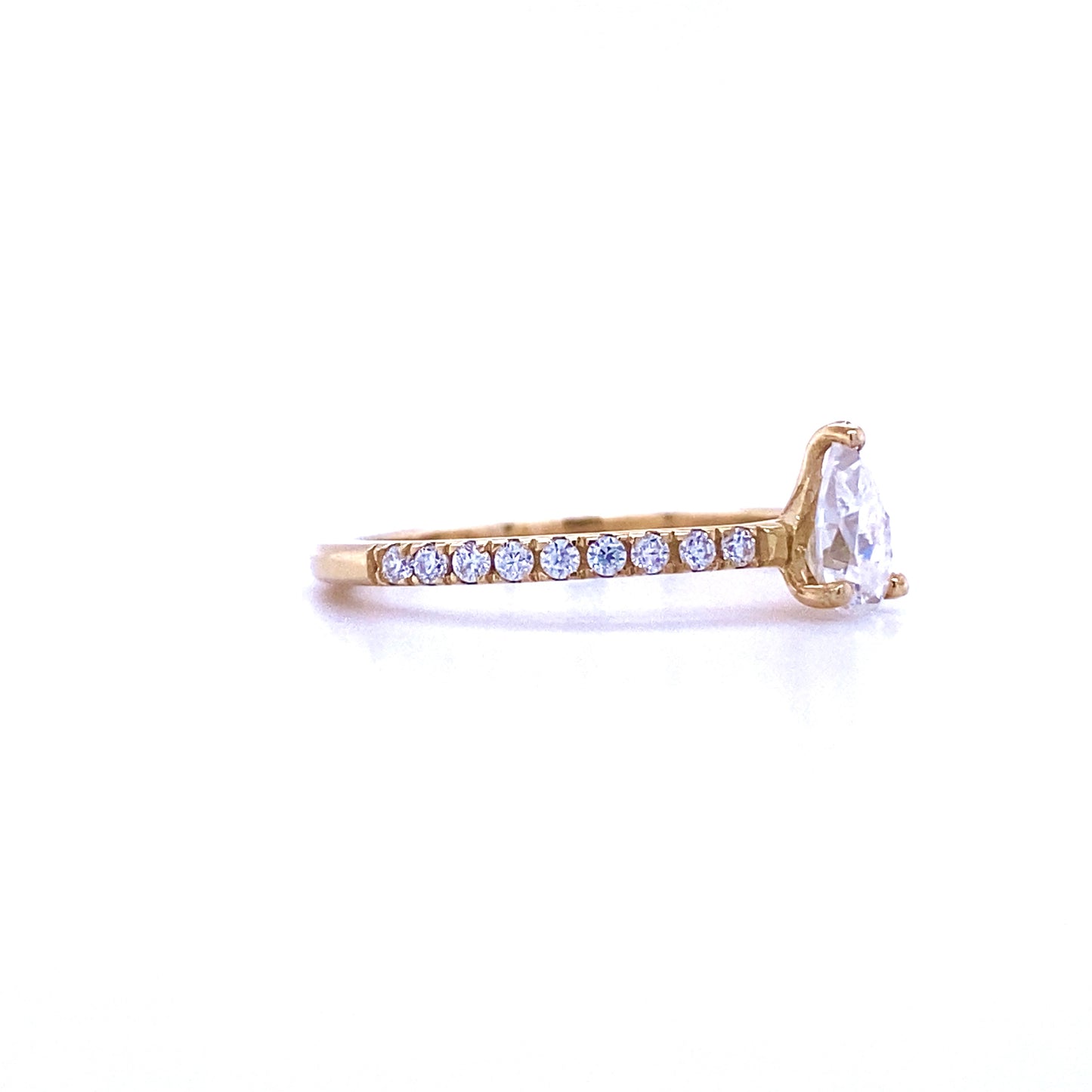 0.4 Carat Pear Moissanite Petite Ring