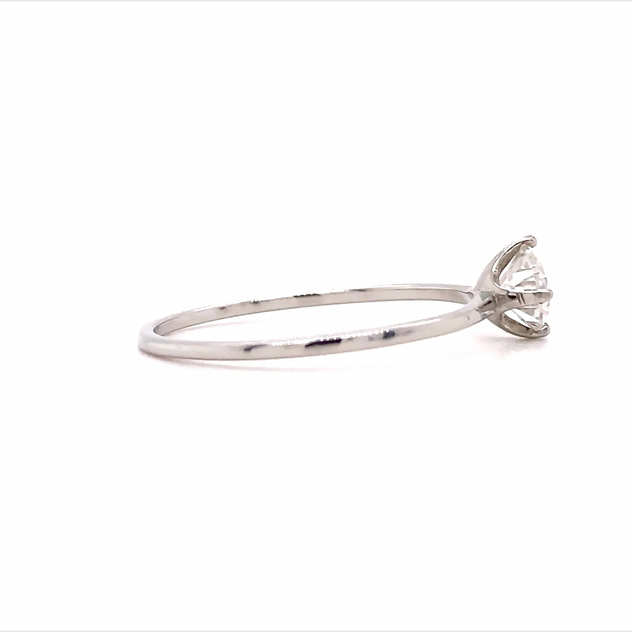 0.5 Carat Round Cut Moissanite Silver Ring