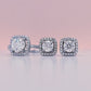 1ct tw Moissanite Square Halo Stud Earrings