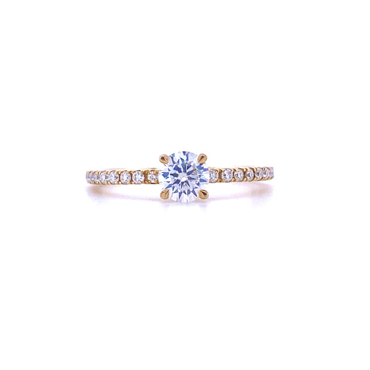 0.5 Carat Round Moissanite Petite Ring