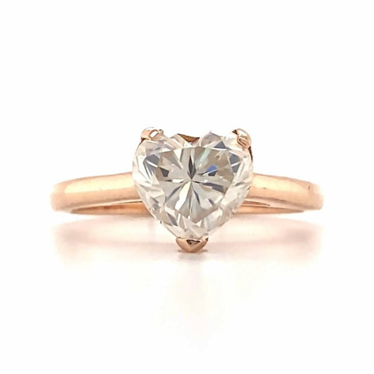 2 Carat Heart Cut Moissanite Solitaire Ring