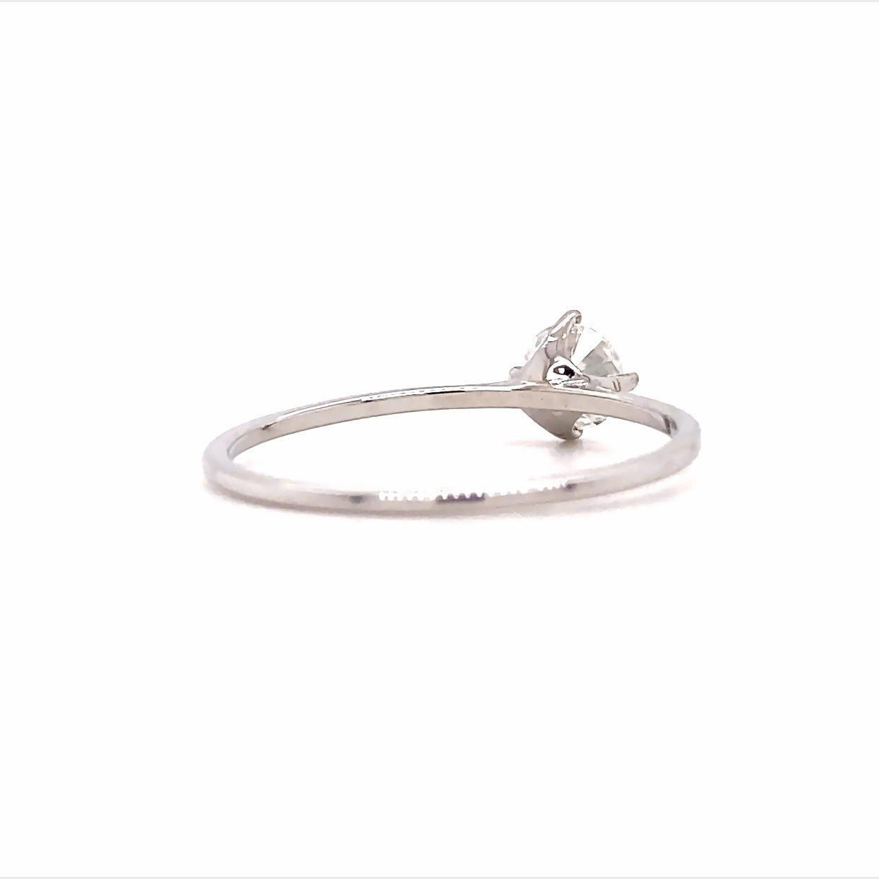 0.5 Carat Round Cut Moissanite Silver Ring