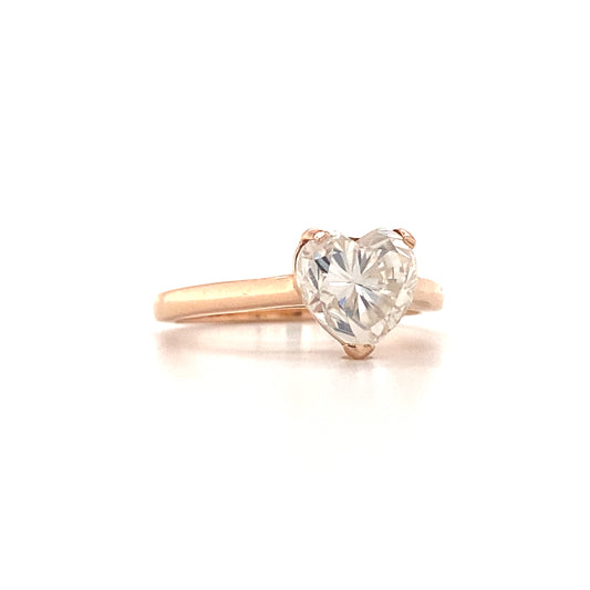 2 Carat Heart Cut Moissanite Solitaire Ring