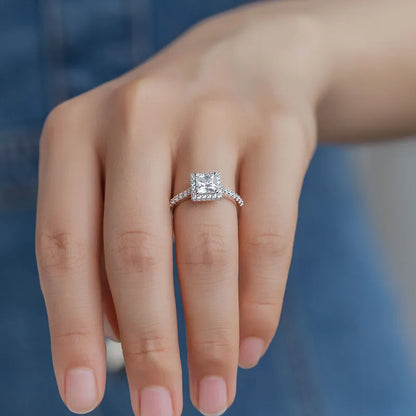 1 Carat Princess Cut Halo Ring