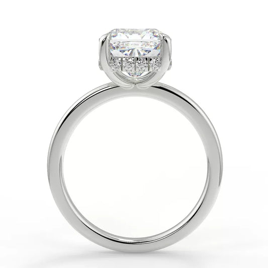 1.5 Carat Round Cut Moissanite Hidden Halo Ring