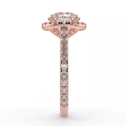 1.6 Carat Round Cut Moissanite Halo Ring