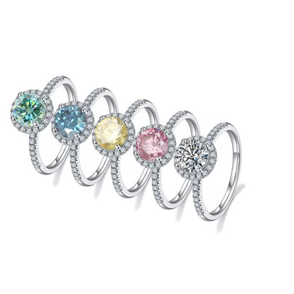 1 Carat Round Moissanite Halo Ring