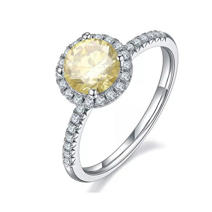 1 Carat Round Moissanite Halo Ring