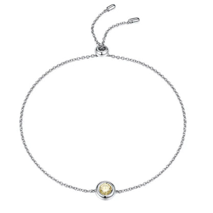 0.5 Carat Round Coloured Moissanite Bezel Bracelet