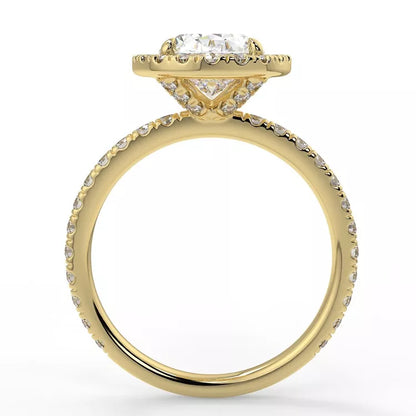 2 Carat Oval Cut Moissanite Ring with Halo