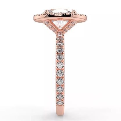 2 Carat Oval Cut Moissanite Ring with Halo