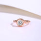 1 Carat Round Cut Bezel Set Open Ring in Rose Gold