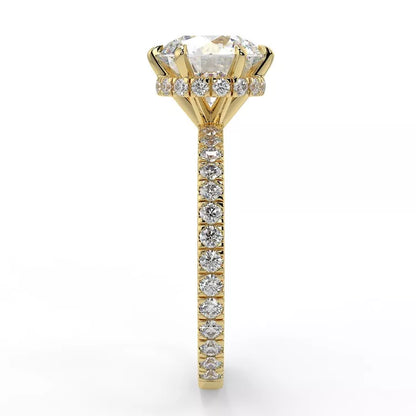 2.26 Carat Round Cut Moissanite Hidden Halo Ring