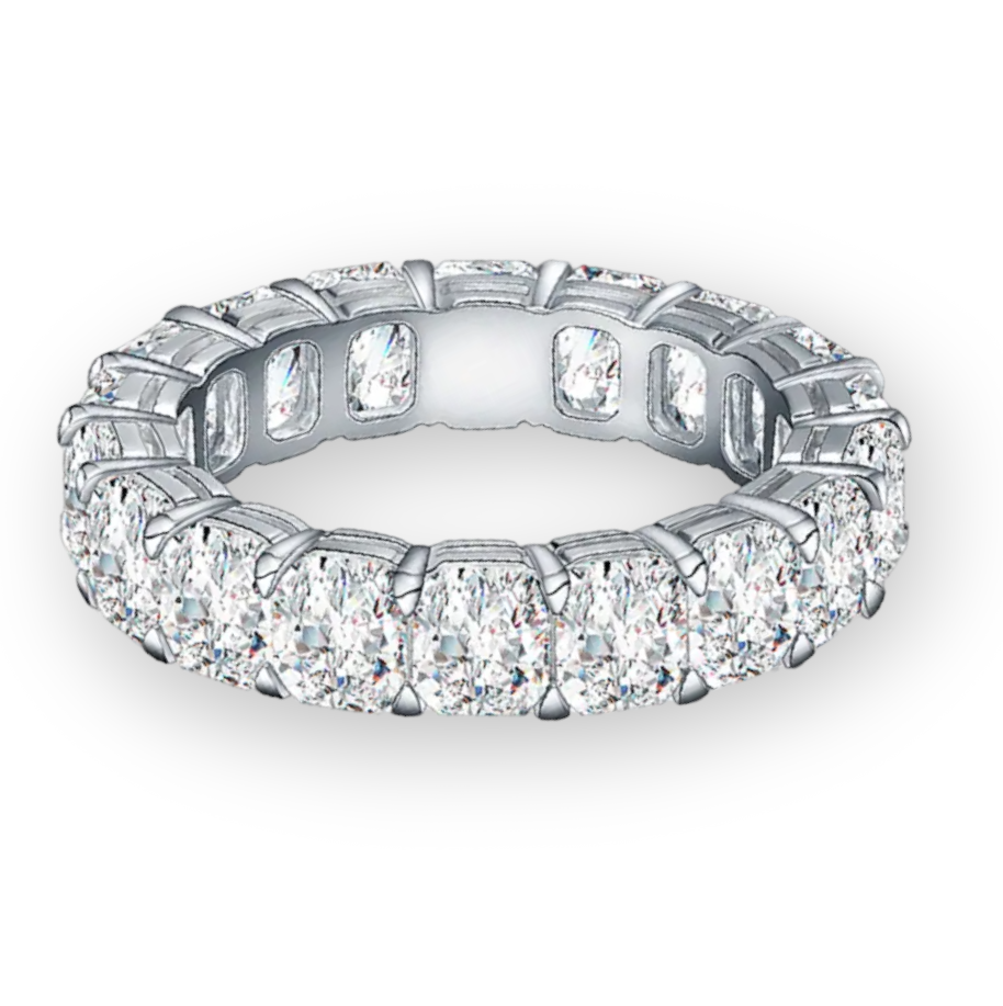 Cushion Cut Moissanite Eternity Band