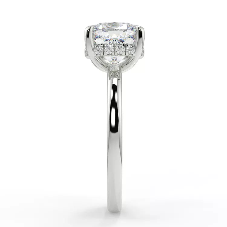 1.5 Carat Round Cut Moissanite Hidden Halo Ring
