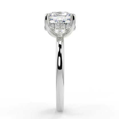 1.5 Carat Round Cut Moissanite Hidden Halo Ring