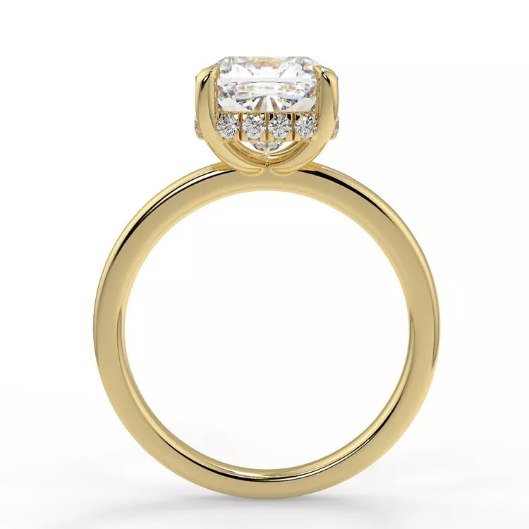 1.5 Carat Round Cut Moissanite Hidden Halo Ring