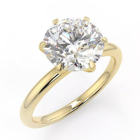 2 Carat Round Cut Moissanite Solitaire Ring