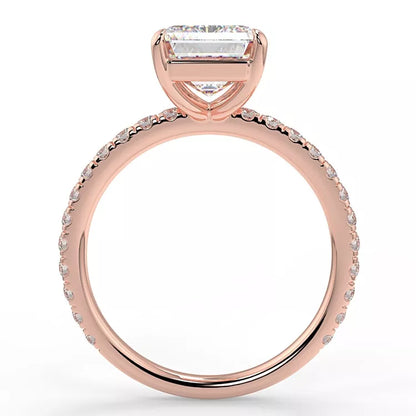 2.4 Carat Emerald Cut Moissanite Solitaire Ring