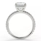 2.4 Carat Emerald Cut Moissanite Solitaire Ring