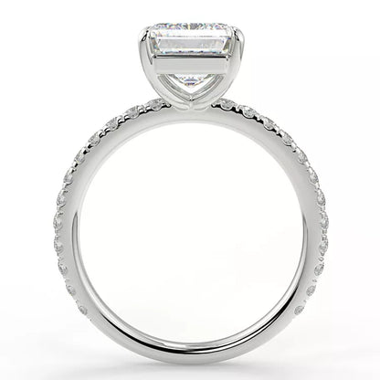 2.4 Carat Emerald Cut Moissanite Solitaire Ring