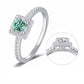 1 Carat Round Moissanite Square Halo Ring