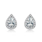 1 Carat tw Pear Cut Halo Moissanite Stud Earrings
