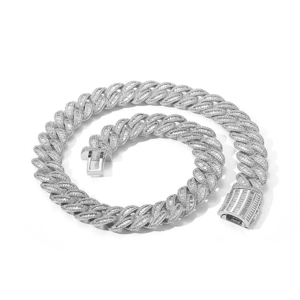 15 mm Baguette Cuban Link Bracelet