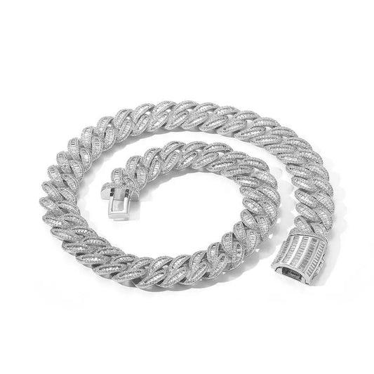 15 mm Baguette Cuban Link Bracelet