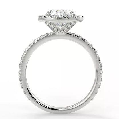 2 Carat Oval Cut Moissanite Ring with Halo