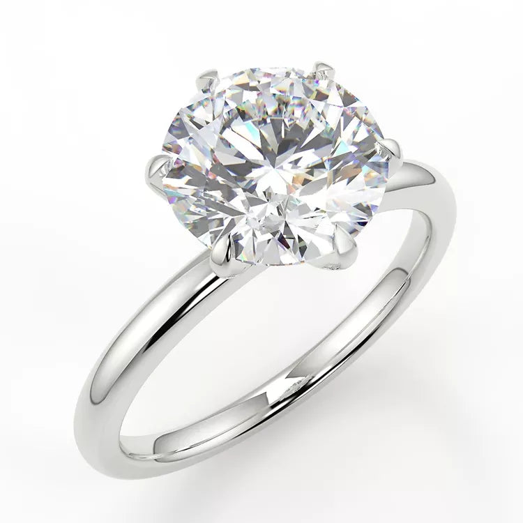 2 Carat Round Cut Moissanite Solitaire Ring