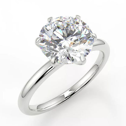 2 Carat Round Cut Moissanite Solitaire Ring