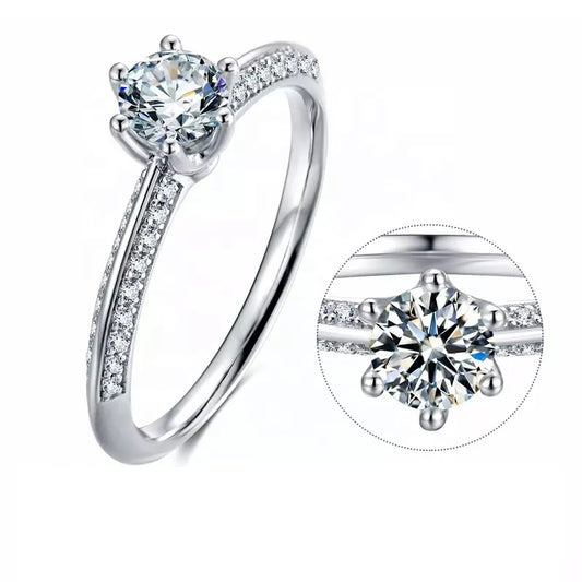 0.5 Carat Round Coloured Moissanite Ring