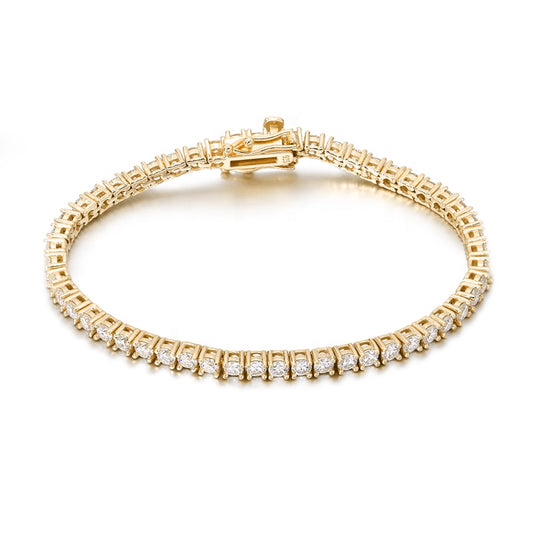 3 mm Tennis Bracelet in Silver & Plated Gold