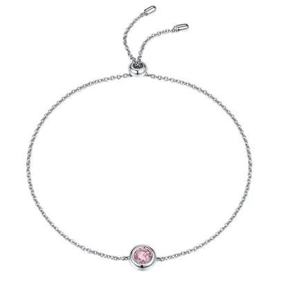 0.5 Carat Round Coloured Moissanite Bezel Bracelet